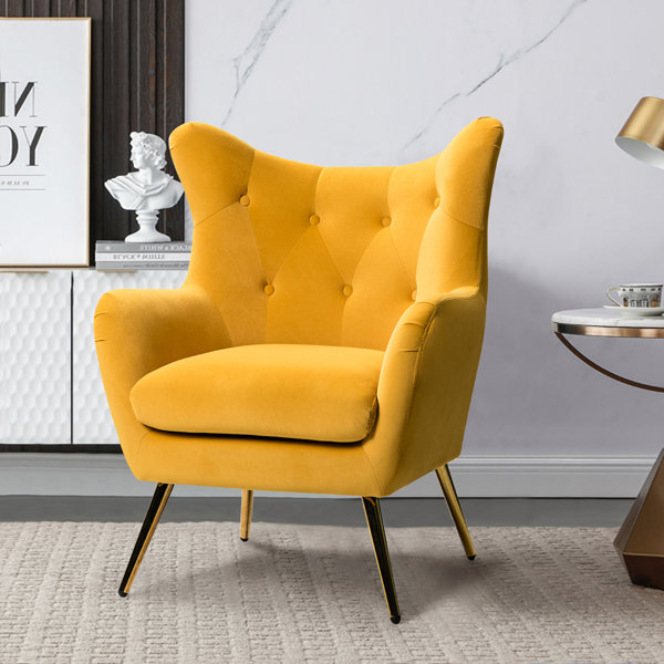 Willa Arlo Interiors Dowdle 29.5'' Wide Tufted Velvet Wingback Chair